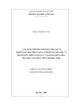 VẬN DỤNG PHƯƠNG PHÁP DẠY HỌC DỰ ÁN TRONG DẠY HỌC PHẦN AXIT CACBOXYLIC HÓA HỌC 11  NHẰM PHÁT TRIỂN NĂNG LỰC VẬN DỤNG KIẾN THỨC  HÓA HỌC VÀO THỰC TIỄN CHO HỌC SINH