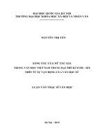 Sáng tác của nữ tác giả trong văn học việt nam trung đại thế kỷ XVIII   XIX nhìn từ sự vận động của văn học sử 