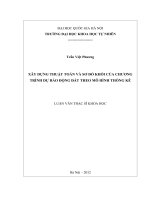 Luận văn thạc sĩ khoa học: Xây dựng thuật toán và sơ đồ khối của chương trình dự báo động đất theo mô hình thống kê