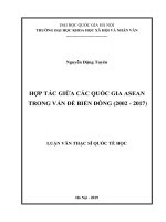 Hợp tác giữa các quốc gia ASEAN trong vấn đề biển đông (2002   2017) 
