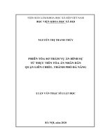 PHIÊN TÒA SƠ THẨM VỤ ÁN HÌNH SỰ TỪ THỰC TIỄN TÒA ÁN NHÂN DÂN QUẬN LIÊN CHIỂU, THÀNH PHỐ ĐÀ NẴNG