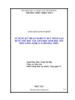 SKKN sử dụng kỹ thuật sơ đồ tư duy nhằm tạo hứng thú học tập, giúp học sinh học tốt môn công nghệ 11 ở trường THPT 