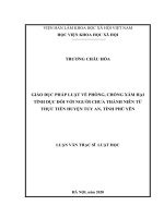GIÁO dục PHÁP LUẬT về PHÒNG, CHỐNG xâm hại TÌNH dục đối với NGƯỜI CHƯA THÀNH NIÊN từ THỰC TIỄN HUYỆN TUY AN, TỈNH PHÚ yên 