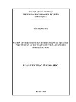Luận văn thạc sĩ khoa học: Nghiên cứu hiện chỉnh bản đồ hiện trạng sử dụng đất phục vụ quản lý đất ngập nước thị xã Quảng Yên tỉnh Quảng Ninh