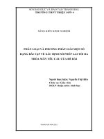 SKKN PHÂN LOẠI và PHƯƠNG PHÁP GIẢI một số DẠNG bài tập về xác ĐỊNH số PHÉP LAI tối đa THỎA mãn yêu cầu của đề bài 