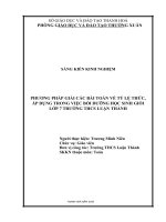 SKKN phương pháp giải các bài toán về tỷ lệ thức, áp dụng trong việc bồi dưỡng học sinh giỏi lớp 7 trường THCS luận thành 
