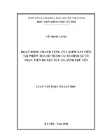 hoạt động tranh tụng của kiểm sát viên tại phiên tòa sơ thẩm vụ án hình sự từ thực tiễn huyện tuy an, tỉnh phú yên 
