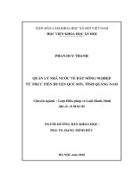 QUẢN lý NHÀ nước về đất NÔNG NGHIỆP từ THỰC TIỄN HUYỆN QUẾ sơn, TỈNH QUẢNG NAM 