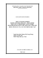 SKKN một vài KINH NGHIỆM dạy học SINH GIỎI CHỦ đề dãy số 