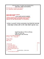 SKKN nâng cao kỹ năng giải bài tập PEPTIT dành cho học sinh lớp 12 ôn thi THPT quốc gia 