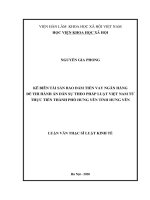Kê biên tài sản bảo đảm tiền vay ngân hàng để thi hành án dân sự theo pháp luật việt nam từ thực tiễn thành phố hưng yên tỉnh hưng yên
