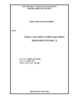 SKKN nâng cao chất lượng dạy thực hành môn tin học 11 