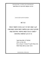 SKKN phát triển năng lực tư duy độc lập cho HS THPT thông qua BTĐT chương “ dòng điện xoay chiều” vật lý 12 
