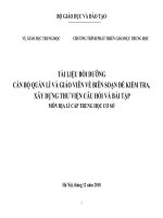 Tài liệu bồi dưỡng cán bộ quản lý và giáo viên biên soạn đề kiểm tra, xây dựng thư viện câu hỏi và bài tập môn địa lý THCS