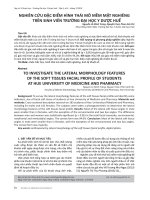 Nghiên cứu đặc điểm hình thái mô mềm mặt nghiêng trên sinh viên trường Đại học Y Dược Huế