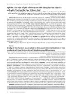 Nghiên cứu một số yếu tố liên quan đến động lực học tập của sinh viên Trường Đại học Y Dược Huế