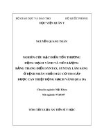 Tóm tắt luận án Tiến sĩ Y học: Nghiên cứu đặc điểm tổn thương  động mạch vành và tiên lượng bằng thang điểm Syntax, Syntax lâm sàng ở bệnh nhân nhồi máu cơ tim cấp được can thiệp động mạch