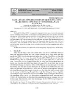 Đánh giá khả năng phát triển du lịch đường sông của hệ thống sông ngòi ở thành phố Đà Nẵng