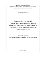 Áp dụng tiếp cận đổi mới trong hoạt động thiết kế đồ họa nhằm đẩy nhanh kết quả vào thực tế (nghiên cứu trường hợp trường trung cấp nghề tổng hợp hà nội) 