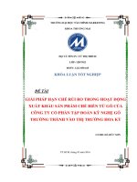 Khóa luận tốt nghiệp: Một số giải pháp hạn chế rủi ro trong hoạt động xuất khẩu sản phẩm chế biến từ gỗ của Công ty Cổ phần Tập đoàn kỹ nghệ gỗ Trường Thành vào thị trường Hoa Kỳ