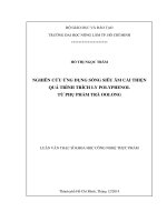Luận văn tốt nghiệp thạc sĩ: Nghiên cứu ứng dụng sóng siêu âm cải thiện quá trình trích ly polyphenol từ phụ phẩm trà oolong