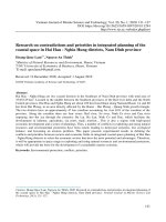 Research on contradictions and priorities in integrated planning of the coastal space in Hai Hau - Nghia Hung districts, Nam Dinh province