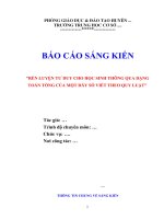 Rèn luyện tư duy cho học sinh thông qua dạng toán tổng của một dãy số viết theo quy luật 