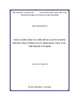 Chất lượng cho vay tiêu dùng tại ngân hàng thương mại cổ phần xuất nhập khẩu việt nam chi nhánh tân định 