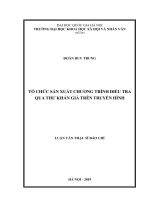 Tổ chức sản xuất chương trình điều tra qua thư khán giả trên truyền hình 