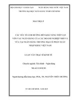 Các yếu tố ảnh hưởng đến khả năng tiếp cận vốn vay ngân hàng của các doanh nghiệp nhỏ và vừa tại ngân hàng thương mại cổ phần xuất nhập khẩu việt nam 