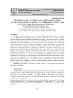 Professional development of teacher educators – A case study at Ho Chi Minh City University of education