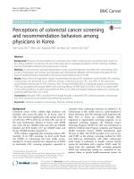 Perceptions of colorectal cancer screening and recommendation behaviors among physicians in Korea