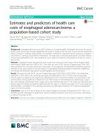 Estimates and predictors of health care costs of esophageal adenocarcinoma: A population-based cohort study