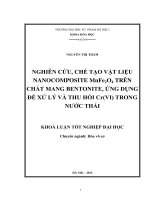 Nghiên cứu,chế tạo vật liệu Nanocomposite MnFe2O4 trên chất Mang Bentonite,ứng dụng để xử lí và thu hồi Cr (VI) trong nước thải