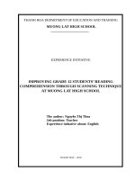 Improving grade 12 students’ reading comprehension through scanning technique at muong lat high school 