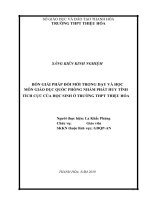 SKKN bốn GIẢI PHÁP đổi mới TRONG dạy và học môn GIÁO dục QUỐC PHÒNG NHẰM PHÁT HUY TÍNH TÍCH cực của học SINH ở TRƯỜNG THPT THIỆU hóa 