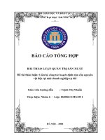 Bài thảo luận Quản trị sản xuất (Liên hệ công tác hoạch định nhu cầu nguyên vật liệu tại một doanh nghiệp cụ thể)