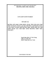 SKKN hướng dẫn học sinh phân tích, tìm lời giải cho một số dạng toán lập số thường gặp 