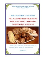 NGHIÊN CỨU KHẢ THI NHÀ MÁY ĐIỆN MẶT TRỜI TRUNG NAM TRÀ VINH KẾT HỢP NÔNG NGHIỆP CÔNG NGHỆ CAO