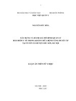 Xây dựng và đánh giá mô hình quản lý bảo hiểm y tế trong khám chữa bệnh tăng huyết áp tại tuyến xã huyện Sóc Sơn, Hà Nội.(FULL TEXT)