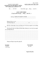 Mau 19 KND giay gioi thieu cu dang vien di tham tra ly lich cua nguoi xin vao dang