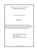 SKKN một số giải pháp giúp học sinh lớp 11 phát huy khả năng giải bài toán khoảng cách từ một điểm đến mặt phẳng trong hình học không gian 