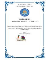 Thảo luận Quản trị nhân lực căn bản (LIÊN HỆ THỰC TIỄN VIỆC ÁP DỤNG CÁC HỌC THUYẾT QUẢN TRỊ NHÂN LỰC PHƯƠNG ĐÔNG TẠI CÁC DOANH NGHIỆP VIỆT NAM  (TẬP ĐOÀN FPT))