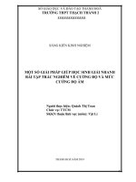 SKKN một số giải pháp giúp học sinh giải nhanh bài tập trắc nghiệm về cường độ và mức cường độ âm 
