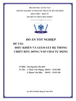 điều khiển và giám sát hệ thống chiết rót, đóng nắp chai tự động