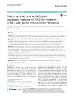 Intra-arterial ethanol embolization augments response to TACE for treatment of HCC with portal venous tumor thrombus