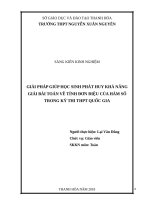 SKKN giải pháp giúp học sinh pháp huy khả năng giải bài toán về tính đơn điệu của hàm số trong kỳ thi THPT quốc gia 