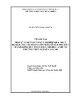 SKKN một số giải pháp nâng cao hiệu quả hoạt động công tác đoàn góp phần nâng cao chất lượng giáo dục toàn diện cho học sinh tại trường THPT nguyễn hoàng 
