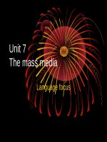 Bài giảng Tiếng Anh 10 - Unit 7: The mass media (Language focus)