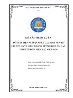 BÀI THẢO LUẬN ĐỀ XUẤT BIỆN PHÁP QUẢN LÝ CẦU DỊCH VỤ VẬN CHUYỂN HÀNH KHÁCH BẰNG ĐƯỜNG BIỂN TẠI CÁC TỈNH VEN BIỂN MIỀN BẮC VIỆT NAM